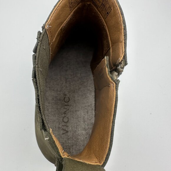Vionic Wilma Olive Nubuck Ankle Boots Waterproof Size EU 40 / US 8.5 Chunky Heel - Picture 5 of 12
